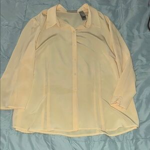 Liz Claiborne Light Yellow Button-Up Blouse